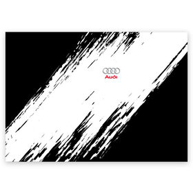 Поздравительная открытка с принтом AUDI SPORT в Кировске, 100% бумага | плотность бумаги 280 г/м2, матовая, на обратной стороне линовка и место для марки
 | Тематика изображения на принте: audi | ауди | марка | машины