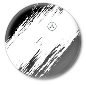 Значок с принтом MERCEDES BENZ SPORT в Кировске,  металл | круглая форма, металлическая застежка в виде булавки | Тематика изображения на принте: mercedes | марка | машины | мерседес