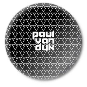 Значок с принтом Paul Van Dyk в Кировске,  металл | круглая форма, металлическая застежка в виде булавки | paul van dyk | ван | дайк | дук | дюк | маттиас пауль | паул | пауль | пол