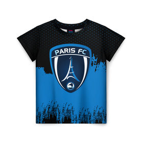 Детская футболка 3D с принтом FC Paris Original uniform в Кировске, 100% гипоаллергенный полиэфир | прямой крой, круглый вырез горловины, длина до линии бедер, чуть спущенное плечо, ткань немного тянется | Тематика изображения на принте: football | soccer | париж