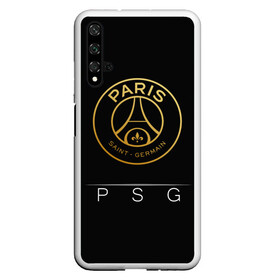 Чехол для Honor 20 с принтом PSG Gold в Кировске, Силикон | Область печати: задняя сторона чехла, без боковых панелей | champions | france | germain | gold | league | neymar | paris | psg | saint | лига | псж | франция | чемпионов