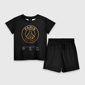 Детский костюм с шортами 3D с принтом PSG Gold в Кировске,  |  | champions | france | germain | gold | league | neymar | paris | psg | saint | лига | псж | франция | чемпионов