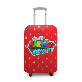 Чехол для чемодана 3D с принтом Super Mario Odyssey в Кировске, 86% полиэфир, 14% спандекс | двустороннее нанесение принта, прорези для ручек и колес | nintendo | марио | нинтендо