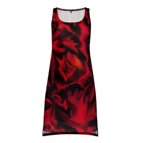 Платье-майка 3D с принтом Flame Style (красный) в Кировске, 100% полиэстер | полуприлегающий силуэт, широкие бретели, круглый вырез горловины, удлиненный подол сзади. | огненный | огонь | пламя