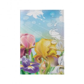 Обложка для паспорта матовая кожа с принтом Весна в Кировске, натуральная матовая кожа | размер 19,3 х 13,7 см; прозрачные пластиковые крепления | flower | spring | бабочки | весна | лилия | небо | природа | солнце | цветы