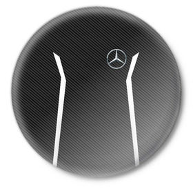 Значок с принтом MERCEDES BENZ SPORT в Кировске,  металл | круглая форма, металлическая застежка в виде булавки | mercedes | марка | машины | мерседес
