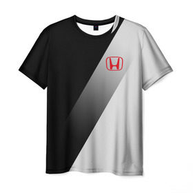 Мужская футболка 3D с принтом HONDA ELITE в Кировске, 100% полиэфир | прямой крой, круглый вырез горловины, длина до линии бедер | honda | марка | машины | хонда