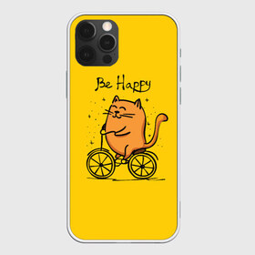 Чехол для iPhone 12 Pro Max с принтом Be Happy cat в Кировске, Силикон |  | cat | домашние любимцы | животные | котики | котэ | котята | любовь | милые