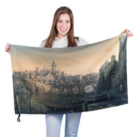 Флаг 3D с принтом The Witcher 3: Wild Hunt в Кировске, 100% полиэстер | плотность ткани — 95 г/м2, размер — 67 х 109 см. Принт наносится с одной стороны | 3 | shipyard | ведьмак | геральт | дикая | игры | лодки | онлайн | охота | ривии | рпг