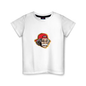 Детская футболка хлопок с принтом Einstein в Кировске, 100% хлопок | круглый вырез горловины, полуприлегающий силуэт, длина до линии бедер | 