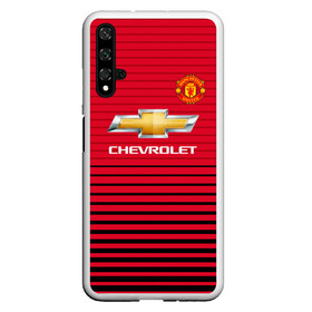 Чехол для Honor 20 с принтом Man United Форма Home 18 19 в Кировске, Силикон | Область печати: задняя сторона чехла, без боковых панелей | mu | манчестер юнайтед | мю | форма