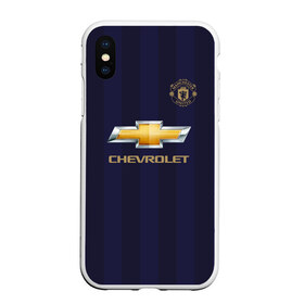 Чехол для iPhone XS Max матовый с принтом Man United Форма Away 18 19 в Кировске, Силикон | Область печати: задняя сторона чехла, без боковых панелей | mu | манчестер юнайтед | мю | форма