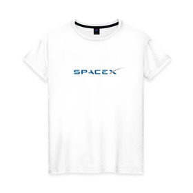 Женская футболка хлопок с принтом SpaceX в Кировске, 100% хлопок | прямой крой, круглый вырез горловины, длина до линии бедер, слегка спущенное плечо | 9 | bfr | elon musk | falcon | heavy | день космонавтики | илон маск | космические путешествия | космос | наука | ракета | ракетоноситель | реактивная тяга | фалькон