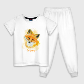 Детская пижама хлопок с принтом Лисичка в Кировске, 100% хлопок |  брюки и футболка прямого кроя, без карманов, на брюках мягкая резинка на поясе и по низу штанин
 | Тематика изображения на принте: fox | лес | лесной | лис | лиса | лисенок | лисичка | милый | рыжий | хищник