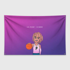 Флаг-баннер с принтом Lil Pump D Rose в Кировске, 100% полиэстер | размер 67 х 109 см, плотность ткани — 95 г/м2; по краям флага есть четыре люверса для крепления | hip hop | hiphop | lil pump | mc | rap | газзи гарсия | зачитал | клауд | клауд рэп | лил памп | лили | мс | памп | реп | репер | речитатив | рэп | рэпер | трэп | хип | хип хоп | хипхоп | хоп