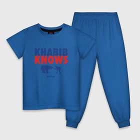 Детская пижама хлопок с принтом Khabib Knows в Кировске, 100% хлопок |  брюки и футболка прямого кроя, без карманов, на брюках мягкая резинка на поясе и по низу штанин
 | 