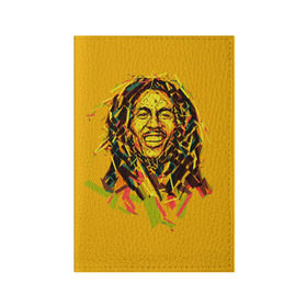 Обложка для паспорта матовая кожа с принтом bob marley в Кировске, натуральная матовая кожа | размер 19,3 х 13,7 см; прозрачные пластиковые крепления | гитарист | марли | музыкант | неста | регги | роберт