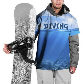Накидка на куртку 3D с принтом Дайвинг в Кировске, 100% полиэстер |  | coral reef | diver | diving | underwater | вода | водолаз | волна | дайвер | коралловые рифы | море | ныряние | океан | подводный мир