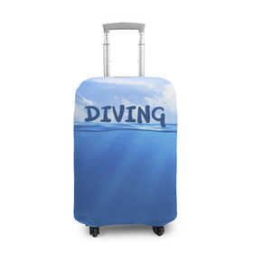 Чехол для чемодана 3D с принтом Дайвинг в Кировске, 86% полиэфир, 14% спандекс | двустороннее нанесение принта, прорези для ручек и колес | coral reef | diver | diving | underwater | вода | водолаз | волна | дайвер | коралловые рифы | море | ныряние | океан | подводный мир