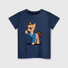 Детская футболка хлопок с принтом My Strange Pony в Кировске, 100% хлопок | круглый вырез горловины, полуприлегающий силуэт, длина до линии бедер | my little pony | stranger things | дружба | мой маленький пони | очень странные дела