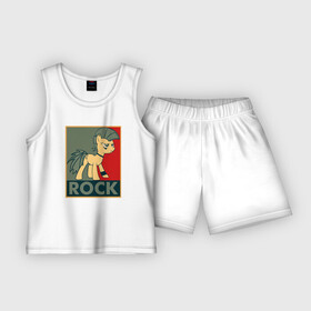 Детская пижама с шортами хлопок с принтом Rock в Кировске,  |  | my little pony | rock | дружба | мой маленький пони | рок