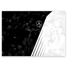 Поздравительная открытка с принтом MERCEDES BENZ SPORT в Кировске, 100% бумага | плотность бумаги 280 г/м2, матовая, на обратной стороне линовка и место для марки
 | Тематика изображения на принте: mercedes | марка | машины | мерседес