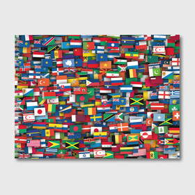 Альбом для рисования с принтом Флаги всех стран в Кировске, 100% бумага
 | матовая бумага, плотность 200 мг. | интернационал | мир | паттерн | флаг
