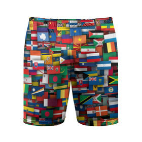Мужские шорты 3D спортивные с принтом Флаги всех стран в Кировске,  |  | интернационал | мир | паттерн | флаг