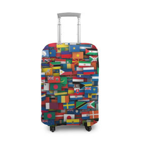 Чехол для чемодана 3D с принтом Флаги всех стран в Кировске, 86% полиэфир, 14% спандекс | двустороннее нанесение принта, прорези для ручек и колес | интернационал | мир | паттерн | флаг