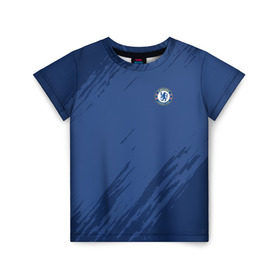 Детская футболка 3D с принтом Chelsea Uniform в Кировске, 100% гипоаллергенный полиэфир | прямой крой, круглый вырез горловины, длина до линии бедер, чуть спущенное плечо, ткань немного тянется | chelsea | fc | спорт | спортивные | футбол | футбольный клуб | челси