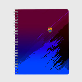 Тетрадь с принтом FC Barcelona SPORT в Кировске, 100% бумага | 48 листов, плотность листов — 60 г/м2, плотность картонной обложки — 250 г/м2. Листы скреплены сбоку удобной пружинной спиралью. Уголки страниц и обложки скругленные. Цвет линий — светло-серый
 | football | soccer | разноцветный