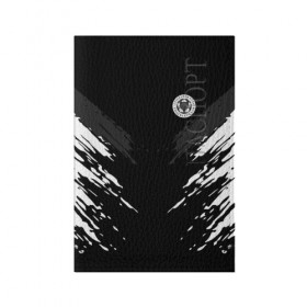 Обложка для паспорта матовая кожа с принтом LEICESTER CITY 2018 SPORT в Кировске, натуральная матовая кожа | размер 19,3 х 13,7 см; прозрачные пластиковые крепления | football | soccer | черно белый