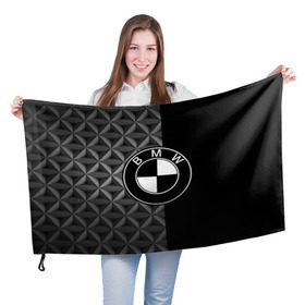 Флаг 3D с принтом BMW motorsport в Кировске, 100% полиэстер | плотность ткани — 95 г/м2, размер — 67 х 109 см. Принт наносится с одной стороны | auto | automobile | bmw | car | автомобиль | бмв