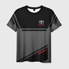 Мужская футболка 3D с принтом TOYOTA SPORT в Кировске, 100% полиэфир | прямой крой, круглый вырез горловины, длина до линии бедер | toyota | марка | машины | тойота