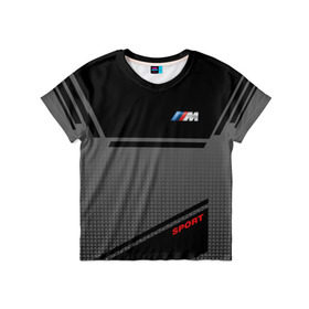 Детская футболка 3D с принтом BMW 2018 M Sport в Кировске, 100% гипоаллергенный полиэфир | прямой крой, круглый вырез горловины, длина до линии бедер, чуть спущенное плечо, ткань немного тянется | 