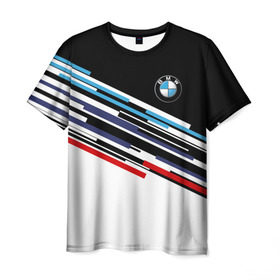 Мужская футболка 3D с принтом BMW BRAND COLOR в Кировске, 100% полиэфир | прямой крой, круглый вырез горловины, длина до линии бедер | Тематика изображения на принте: bmw | бмв | марка | машины