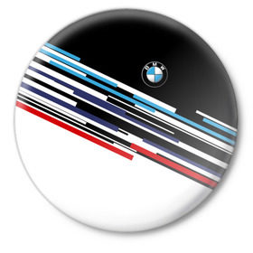 Значок с принтом BMW BRAND COLOR в Кировске,  металл | круглая форма, металлическая застежка в виде булавки | Тематика изображения на принте: bmw | бмв | марка | машины