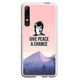 Чехол для Honor P Smart Z с принтом Give Peace a Chance в Кировске, Силикон | Область печати: задняя сторона чехла, без боковых панелей | битлз | горы | джон леннон | ленон | мир | песня | цитаты | шанс