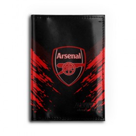 Обложка для автодокументов с принтом ARSENAL SPORT в Кировске, натуральная кожа |  размер 19,9*13 см; внутри 4 больших “конверта” для документов и один маленький отдел — туда идеально встанут права | football | soccer | арсенал