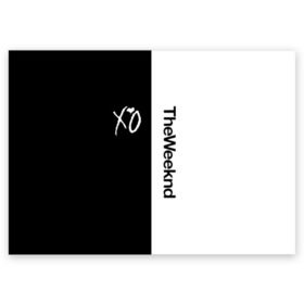 Поздравительная открытка с принтом The Weeknd в Кировске, 100% бумага | плотность бумаги 280 г/м2, матовая, на обратной стороне линовка и место для марки
 | pbrb | pop | rb | the weeknd | trilogy | weeknd | xo | викенд | викнд | икс | иксо | макконен | музыкант | о | рнб | тесфайе | уикенд | уикнд | хип хоп | хипхоп | хо | эйбел | эр эн би