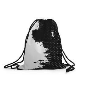 Рюкзак-мешок 3D с принтом Juventus uniform black 2018 в Кировске, 100% полиэстер | плотность ткани — 200 г/м2, размер — 35 х 45 см; лямки — толстые шнурки, застежка на шнуровке, без карманов и подкладки | football | soccer | ювентус