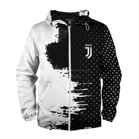 Мужская ветровка 3D с принтом Juventus uniform black 2018 в Кировске, 100% полиэстер | подол и капюшон оформлены резинкой с фиксаторами, два кармана без застежек по бокам, один потайной карман на груди | Тематика изображения на принте: football | soccer | ювентус