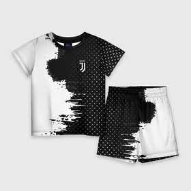 Детский костюм с шортами 3D с принтом Juventus uniform black 2018 в Кировске,  |  | Тематика изображения на принте: football | soccer | ювентус