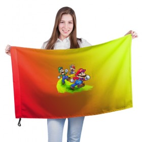 Флаг 3D с принтом Super Mario в Кировске, 100% полиэстер | плотность ткани — 95 г/м2, размер — 67 х 109 см. Принт наносится с одной стороны | nintendo | марио | нинтендо