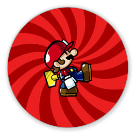 Коврик для мышки круглый с принтом Mario в Кировске, резина и полиэстер | круглая форма, изображение наносится на всю лицевую часть | nintendo | марио | нинтендо