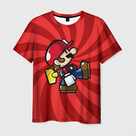 Мужская футболка 3D с принтом Mario в Кировске, 100% полиэфир | прямой крой, круглый вырез горловины, длина до линии бедер | Тематика изображения на принте: nintendo | марио | нинтендо