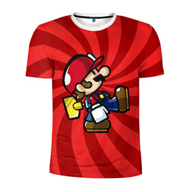 Мужская футболка 3D спортивная с принтом Mario в Кировске, 100% полиэстер с улучшенными характеристиками | приталенный силуэт, круглая горловина, широкие плечи, сужается к линии бедра | nintendo | марио | нинтендо