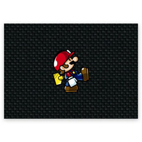 Поздравительная открытка с принтом Super Mario в Кировске, 100% бумага | плотность бумаги 280 г/м2, матовая, на обратной стороне линовка и место для марки
 | 