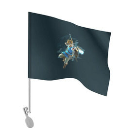 Флаг для автомобиля с принтом The Legend of Zelda в Кировске, 100% полиэстер | Размер: 30*21 см | воин | ганон | зельда | игра | легенда | линк | лук | оружие | приключения | рыцарь | стрела