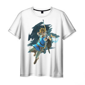 Мужская футболка 3D с принтом The Legend of Zelda в Кировске, 100% полиэфир | прямой крой, круглый вырез горловины, длина до линии бедер | воин | ганон | зельда | игра | легенда | линк | лук | оружие | приключения | рыцарь | стрела